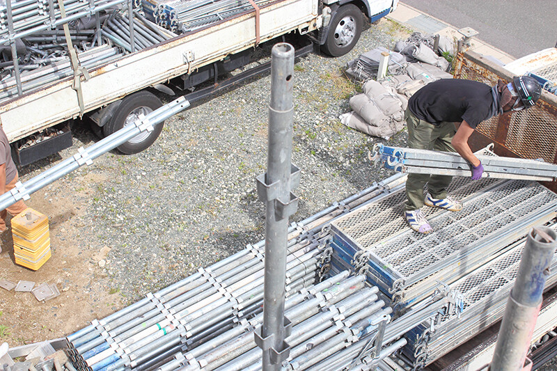 足場解体、工事完了